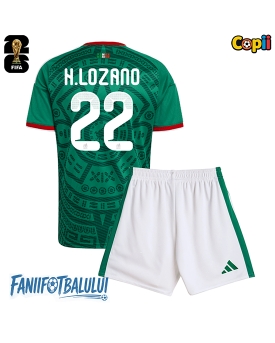 Mexic Hirving Lozano #22 Echipament de Fotbal Replică Mondial 2026 Copii Acasa (+ Șorturi)